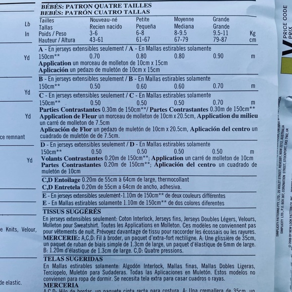 New Look 6636 Baby sewing pattern 2006 never used - Picture 4 of 6